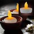 Blank Amber Water Activated Floating Candle Flickering Light